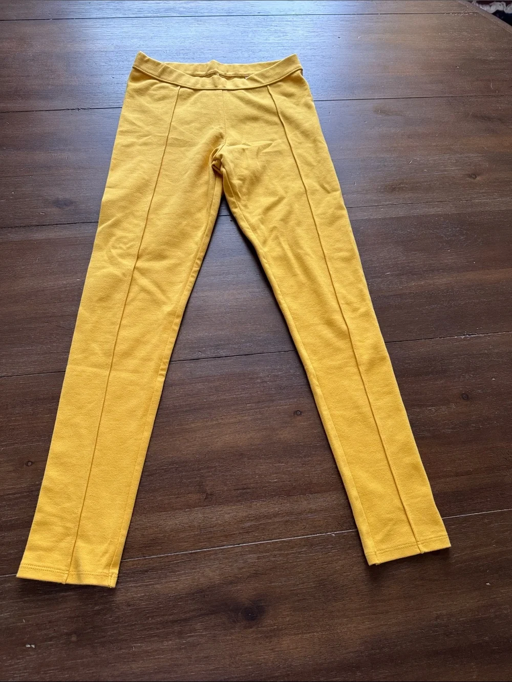 New Sz 12 Janie and Jack cotton blend yellow ponte pants leggings and cotton top